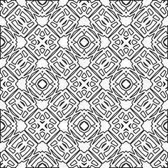 Vector pattern with symmetrical elements . Modern stylish abstract texture. Repeating geometric tiles from striped elements.Black and white pattern.