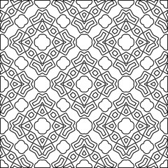 Vector pattern with symmetrical elements . Modern stylish abstract texture. Repeating geometric tiles from striped elements.Black and white pattern.