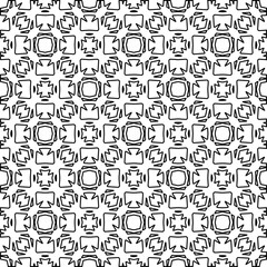 Vector pattern with symmetrical elements . Modern stylish abstract texture. Repeating geometric tiles from striped elements.Black and white pattern.