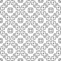 Vector pattern with symmetrical elements . Modern stylish abstract texture. Repeating geometric tiles from striped elements.Black and white pattern.