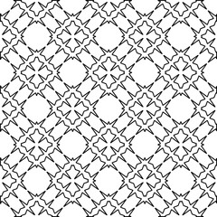 Fototapeta premium Vector pattern with symmetrical elements . Modern stylish abstract texture. Repeating geometric tiles from striped elements.Black and white pattern.