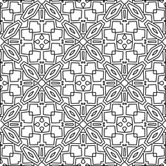 Vector pattern with symmetrical elements . Modern stylish abstract texture. Repeating geometric tiles from striped elements.Black and white pattern.