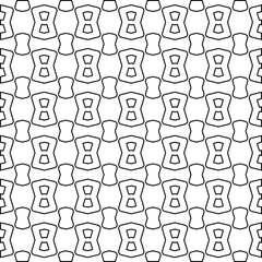 Vector pattern with symmetrical elements . Modern stylish abstract texture. Repeating geometric tiles from striped elements.Black and white pattern.