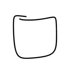 Obraz premium Hand drawn square line frame sketch. Vector circular scribble doodle for message note mark design element. Pencil or pen graffiti draft illustration