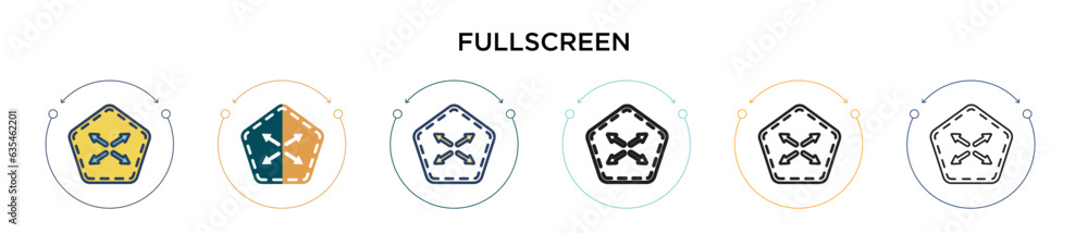 Poster fullscreen icon in filled, thin line, outline and stroke style. vector illustration of two colored a