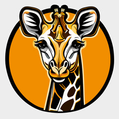 Giraffe head. Vector illustration for t-shirt design.