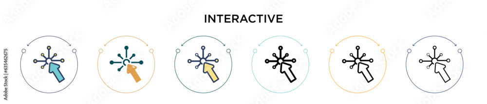 Poster interactive icon in filled, thin line, outline and stroke style. vector illustration of two colored 