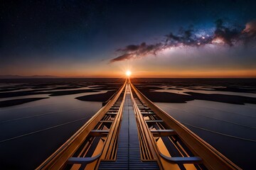 Obraz premium sunset over the bridge