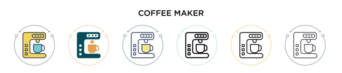 Foto op Plexiglas Coffee maker icon in filled, thin line, outline and stroke style. Vector illustration of two colored and black coffee maker vector icons designs can be used for mobile, ui, web © Digital Bazaar