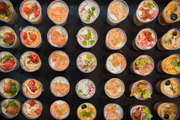 Plateau traiteur, cocktails, toasts et verrines