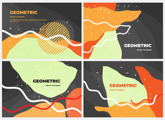 Geometric Banner. Set of Vector illustrations. Flat and clean style backgrounds