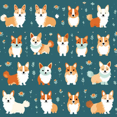 Obraz na płótnie Canvas seamless pattern with dog