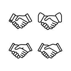 Hand shake icon vector. business handshake. contract agreement. partnership