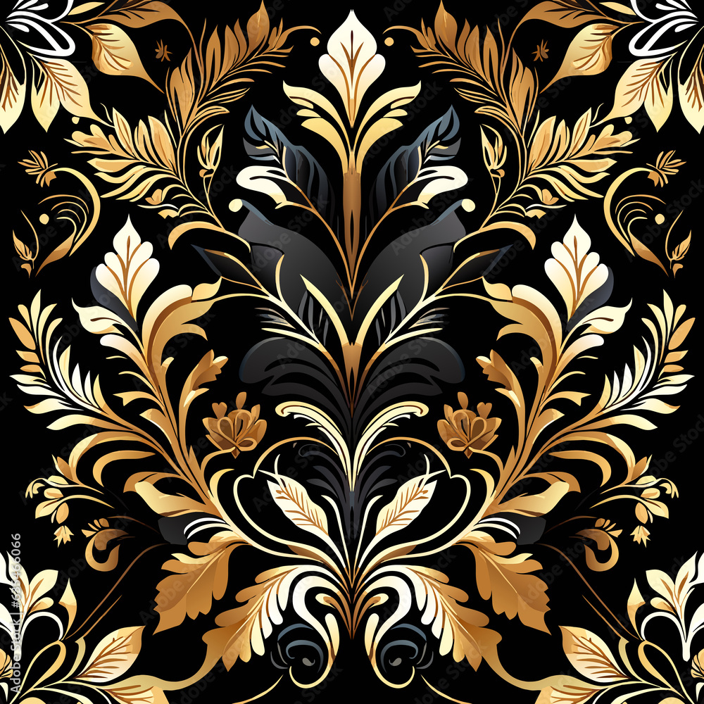 Poster seamless pattern in the style of baroque. vector illustration.