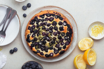 gâteau moelleux fondant fait maison myrtille citron