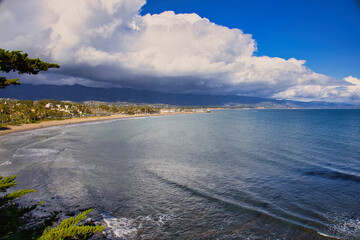 Winter storms turn Santa Barbara coastline green