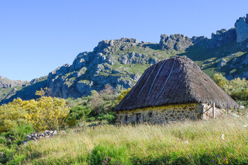 Teito cabins in the mountains of Somiedo, Asturias
