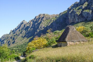 Teito cabins in the mountains of Somiedo, Asturias