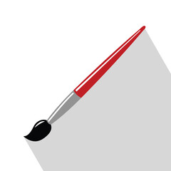 paint brush icon red color, vector illustration 