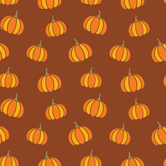 Fall Pumpkin Seamless Pattern