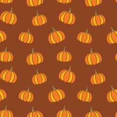Fall Pumpkin Seamless Pattern