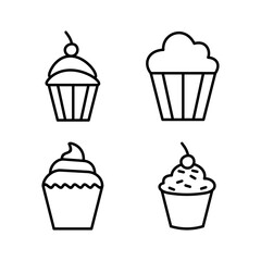Cup cake icon vector. cake icon. bakery. muffin