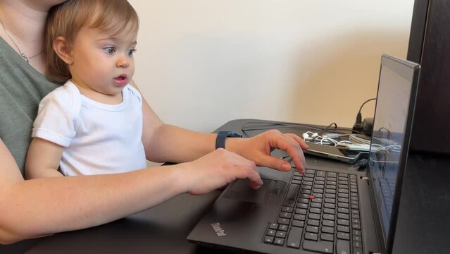 Multi-tasking, freelance and motherhood concept
