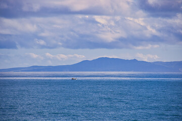 Naklejka na ściany i meble Winter storms turn Santa Barbara coastline green