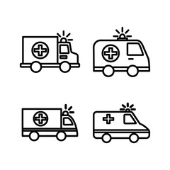 Ambulance icon vector. Ambulance car icon