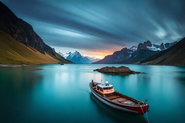 Obraz premium lake and mountains