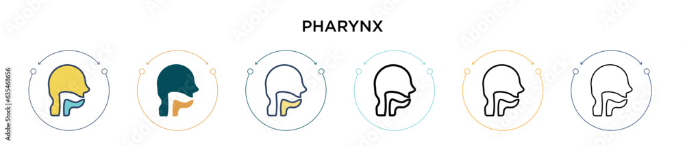 Poster pharynx icon in filled, thin line, outline and stroke style. vector illustration of two colored and 