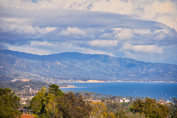 Fototapeta na wymiar Views of Santa Barbara with passing winter storm