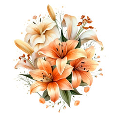 Obraz na płótnie Canvas Flowers Watercolor Clip Art, Watercolor Illustration, Flowers Sublimation Design, Flowers Clip Art.