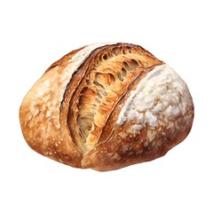 Loaf of bread on white background