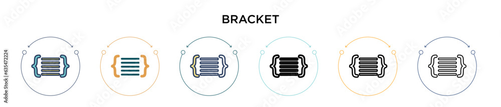 Poster bracket icon in filled, thin line, outline and stroke style. vector illustration of two colored and 