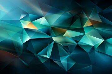 Teal geometry, Abstract vector background adorned with intriguing triangles in harmonic composition Generative AI