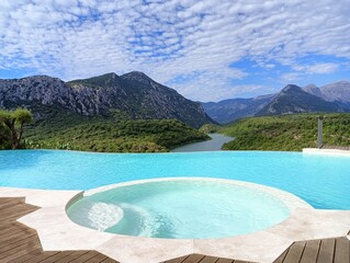 swimming pool in the summer