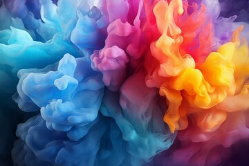 Colorful watercolors, Graphics form a stunning illustration of a vibrant rainbow spectrum Generative AI