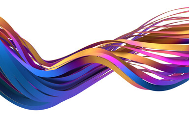 Colorful wavy lines, 3d render