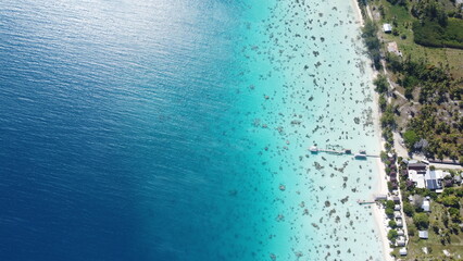 Aerial view of the stunning Fakarava Atoll; French Polynesia
