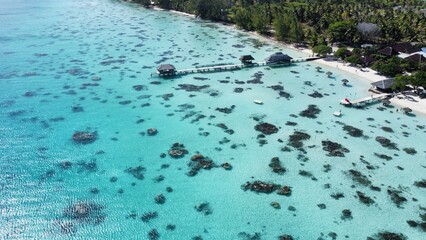 Aerial view of the stunning Fakarava Atoll; French Polynesia