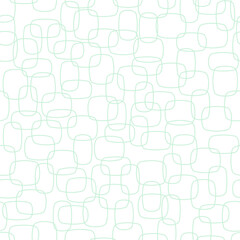 Retro line art decor - green dress pattern design