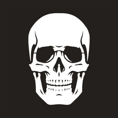Dead man skull monochrome label