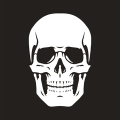 Fototapeta premium Dead man skull monochrome label
