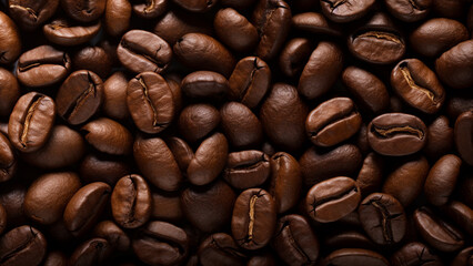 Naklejka premium Coffee bean closeup background