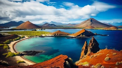 Foto op Canvas Beautiful Galapagos Islands Landscape: Stunning Views of Ecuadorian Nature, Rocks, and Sky: Generative AI © AIGen