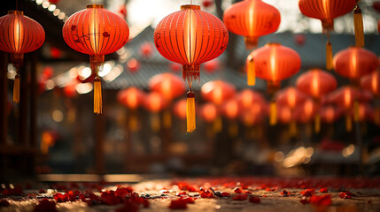 Chinese New Year Lanterns decorations with customizable space for Chinese New Year Wishes.