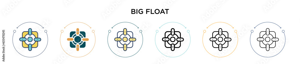 Poster big float icon in filled, thin line, outline and stroke style. vector illustration of two colored an