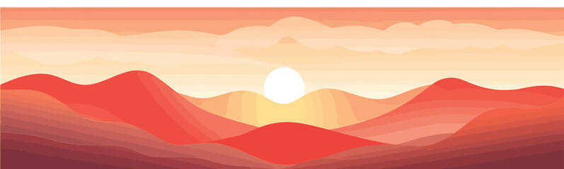 Sunrise vector simple 3d smooth cut and paste white isolated illustration