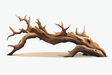 Driftwood vector flat minimalistic isolated illustration